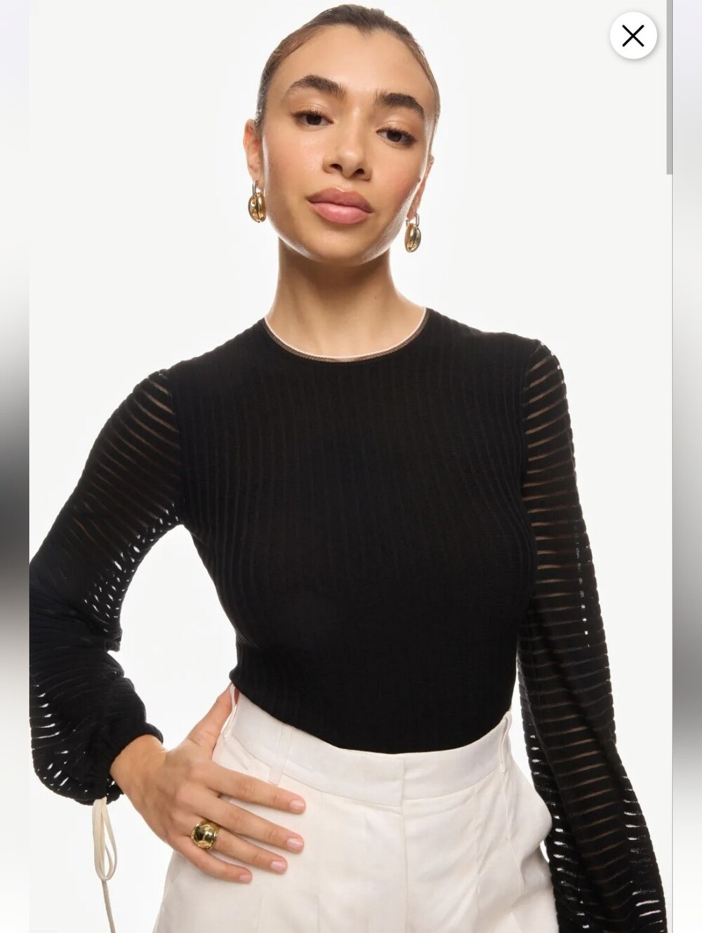 ROKSANDA TIE PUFF SLEEVE TOP SIZE XS MSRP $260